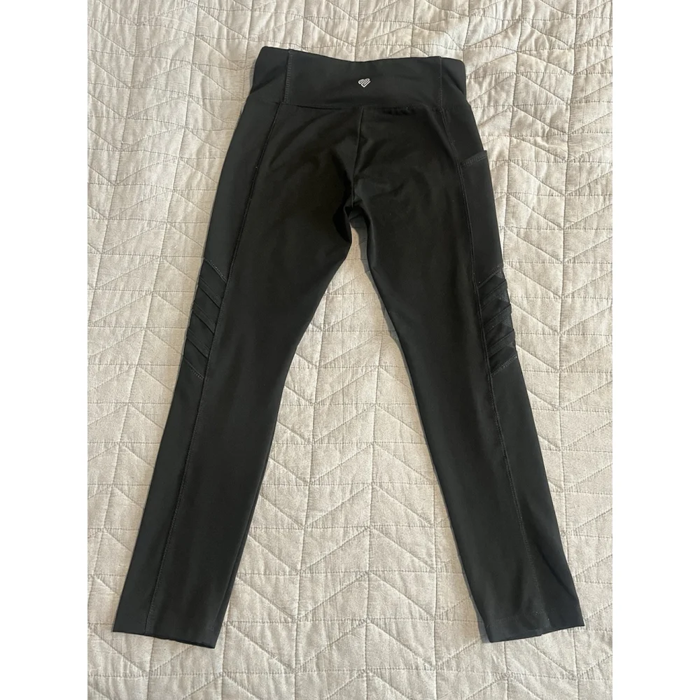 Justice Girls Leggings Size L 10 Black Mesh Insert